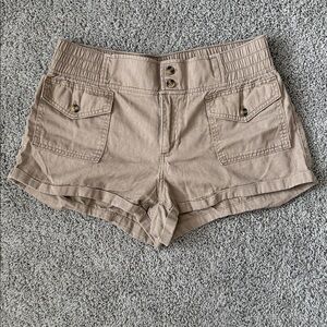 Khaki High Rise Shorts